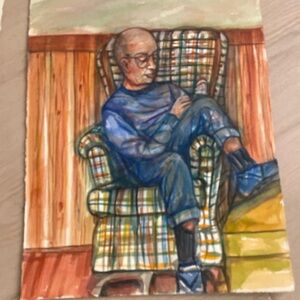 Cozy Plaid Armchair Art Painting